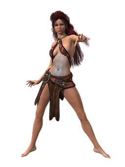 Fantasy Warrior Woman Pointing