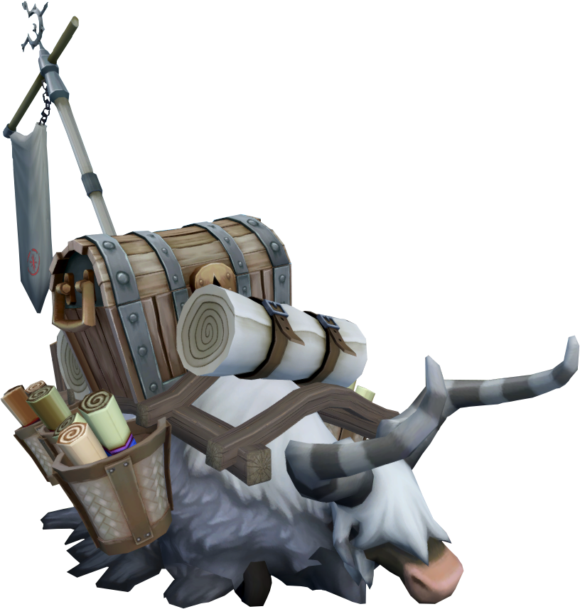 Fantasy Yak Carrying Treasure Chest