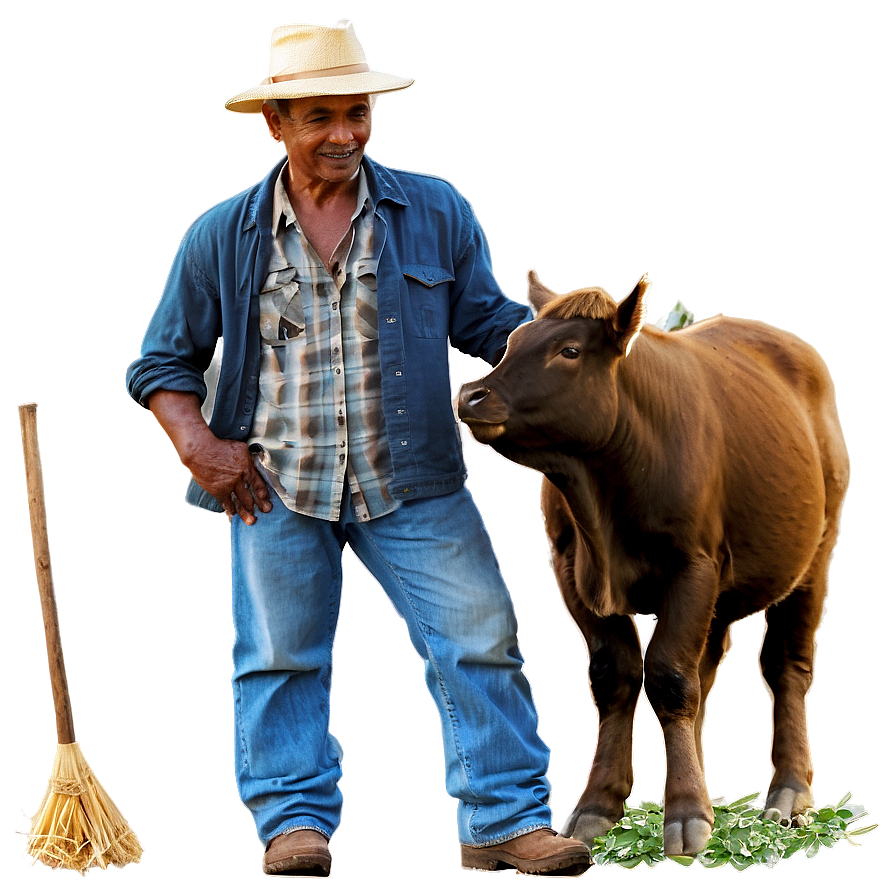 Farmer And Animals Png Eyq