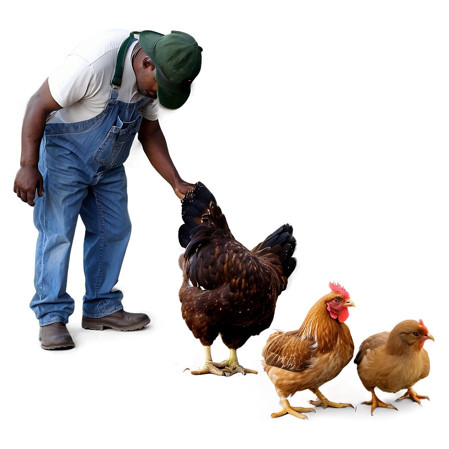 Farmer And Chicken Png Nsg