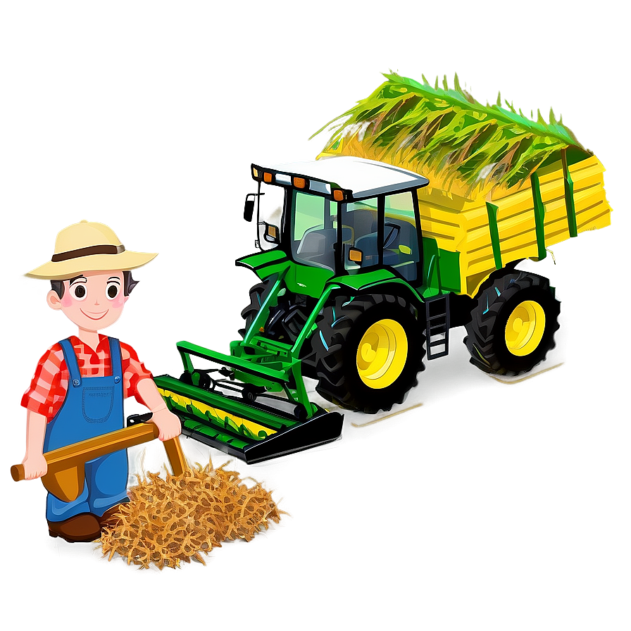 Farmer And Farm Equipment Png Neq81