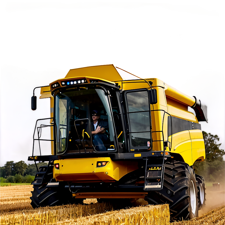 Farmer Driving Combine Png Yki