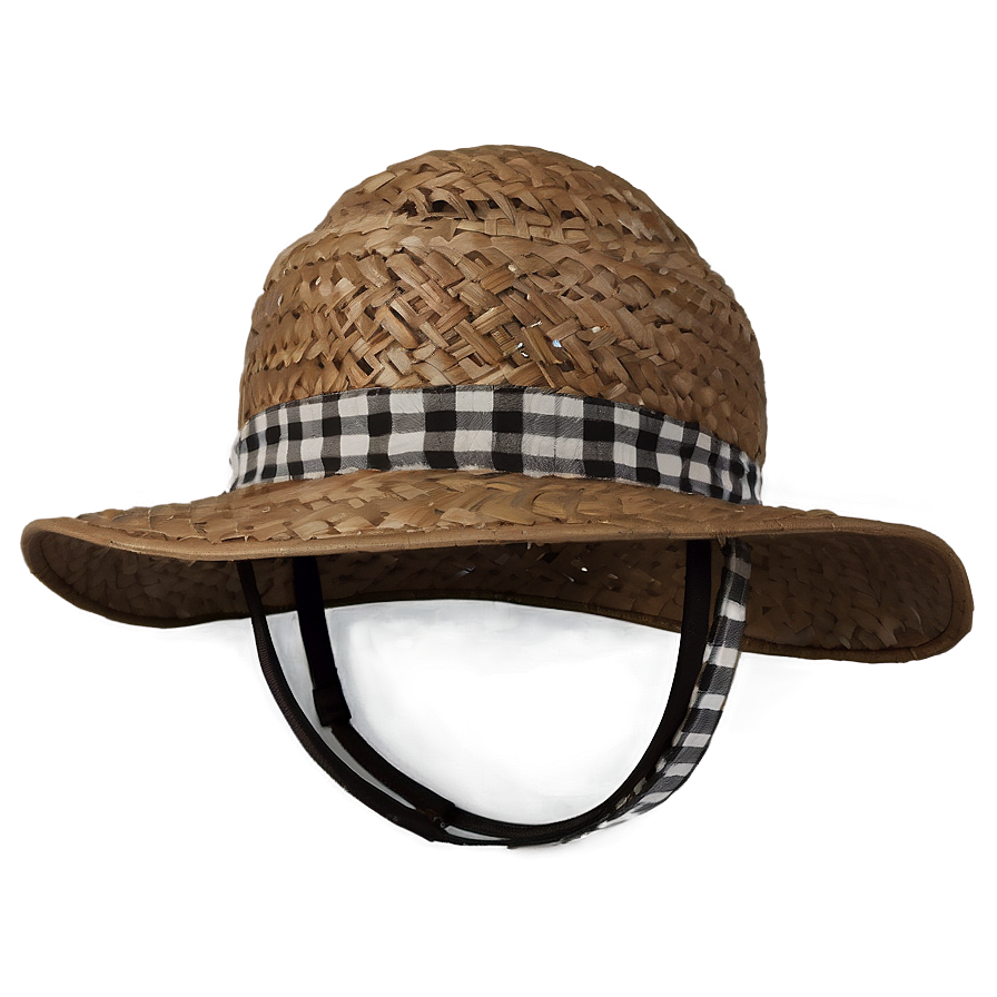 Farmer Hat With Plaid Ribbon Png 06212024