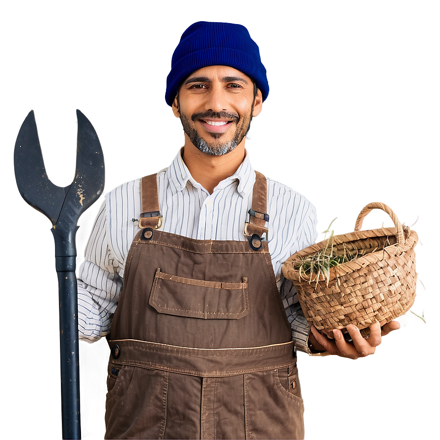 Farmer Holding Tools Png 05242024