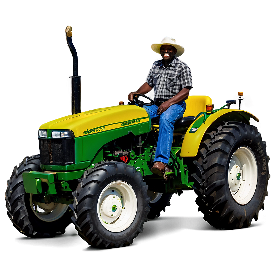 Farmer On John Deere Tractor Png Epk