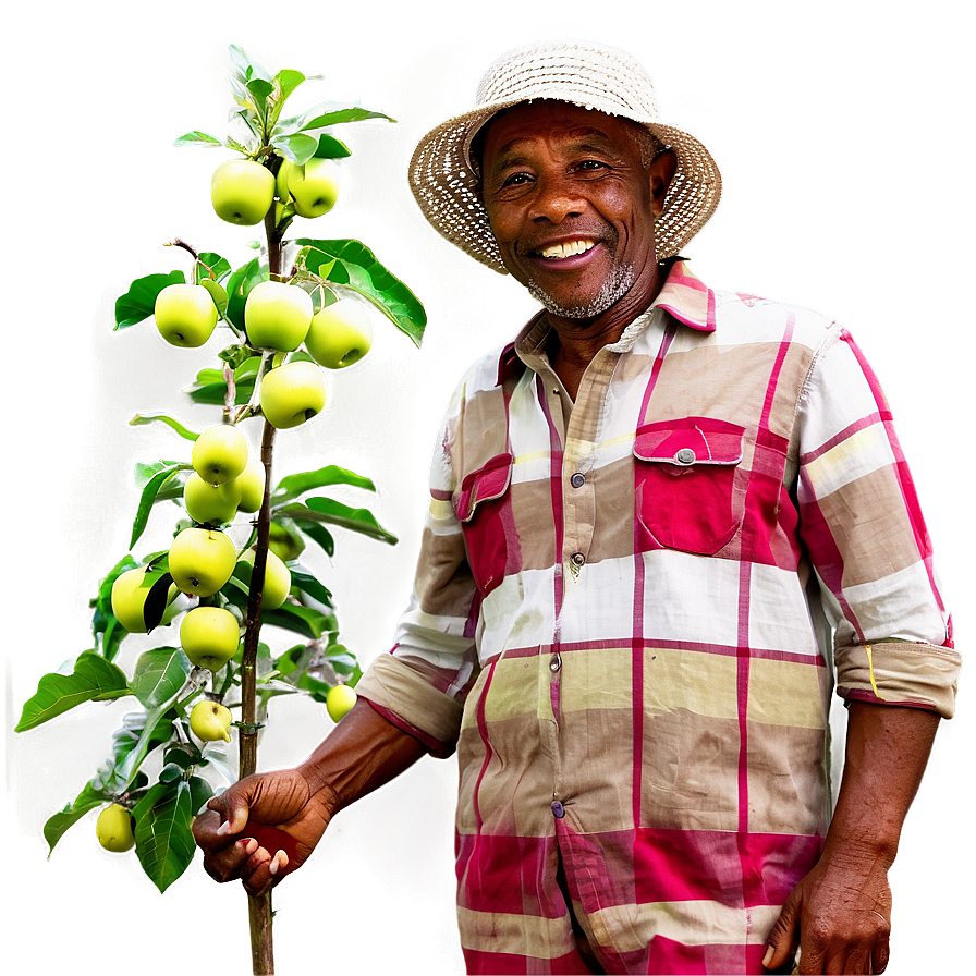 Farmer With Apple Trees Png 05242024