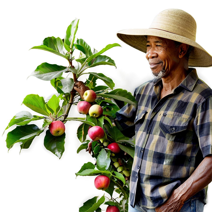 Farmer With Apple Trees Png 60