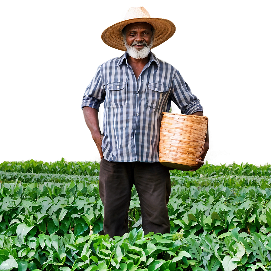 Farmer With Crops Png 05242024