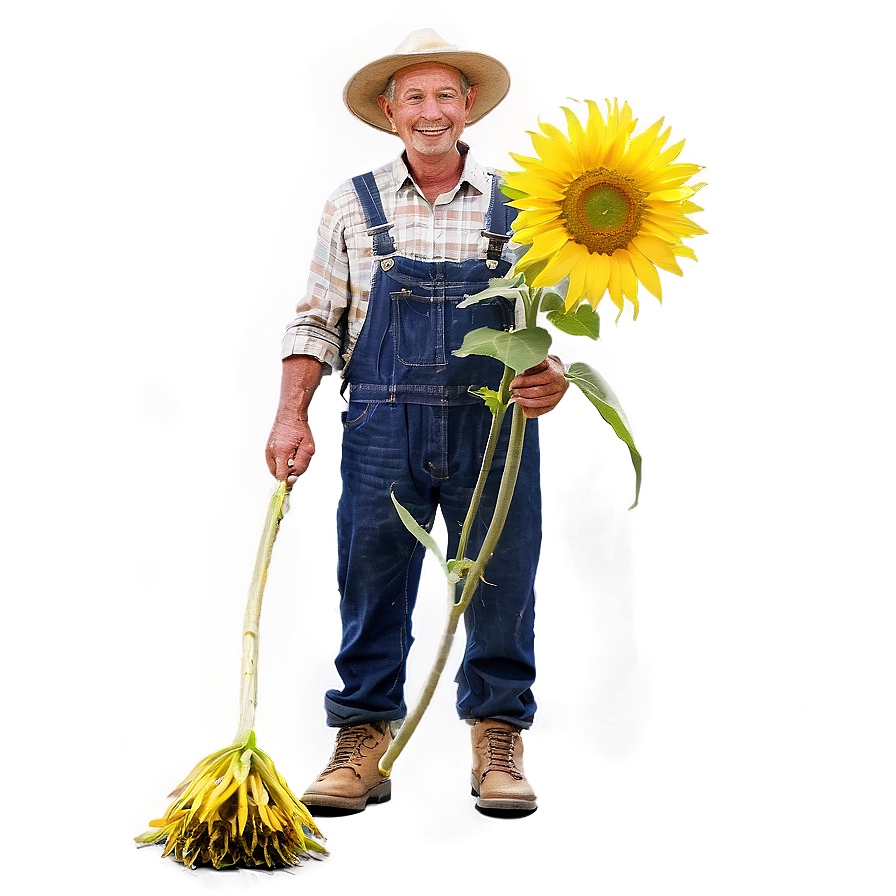 Farmer With Sunflower Png Qvy
