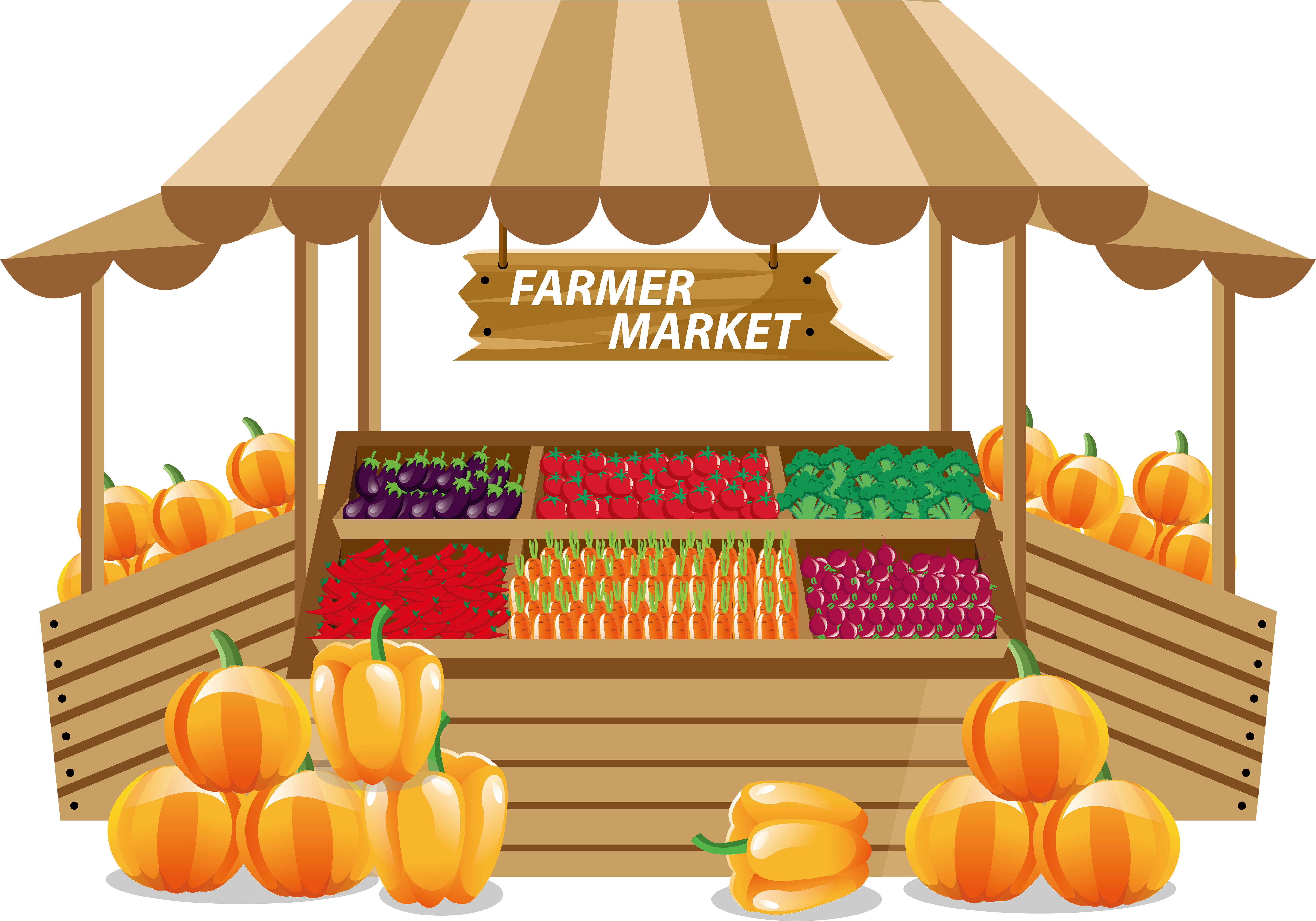 Farmers Market Stand Illustration