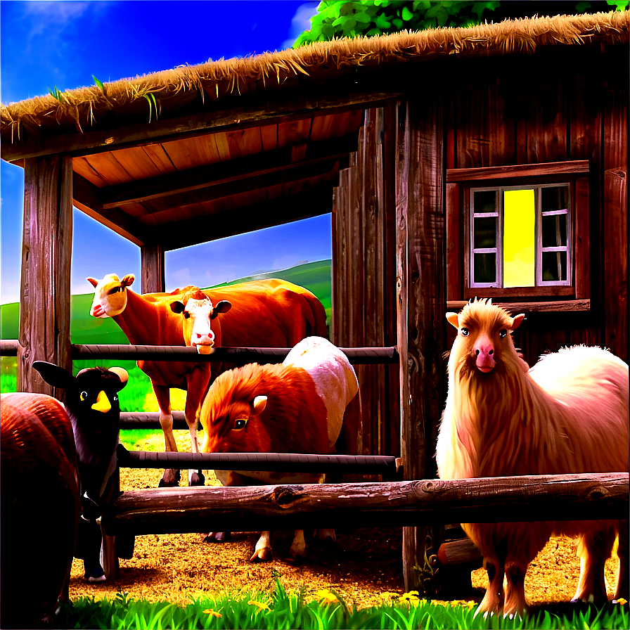 Farmyard With Animals Png 18