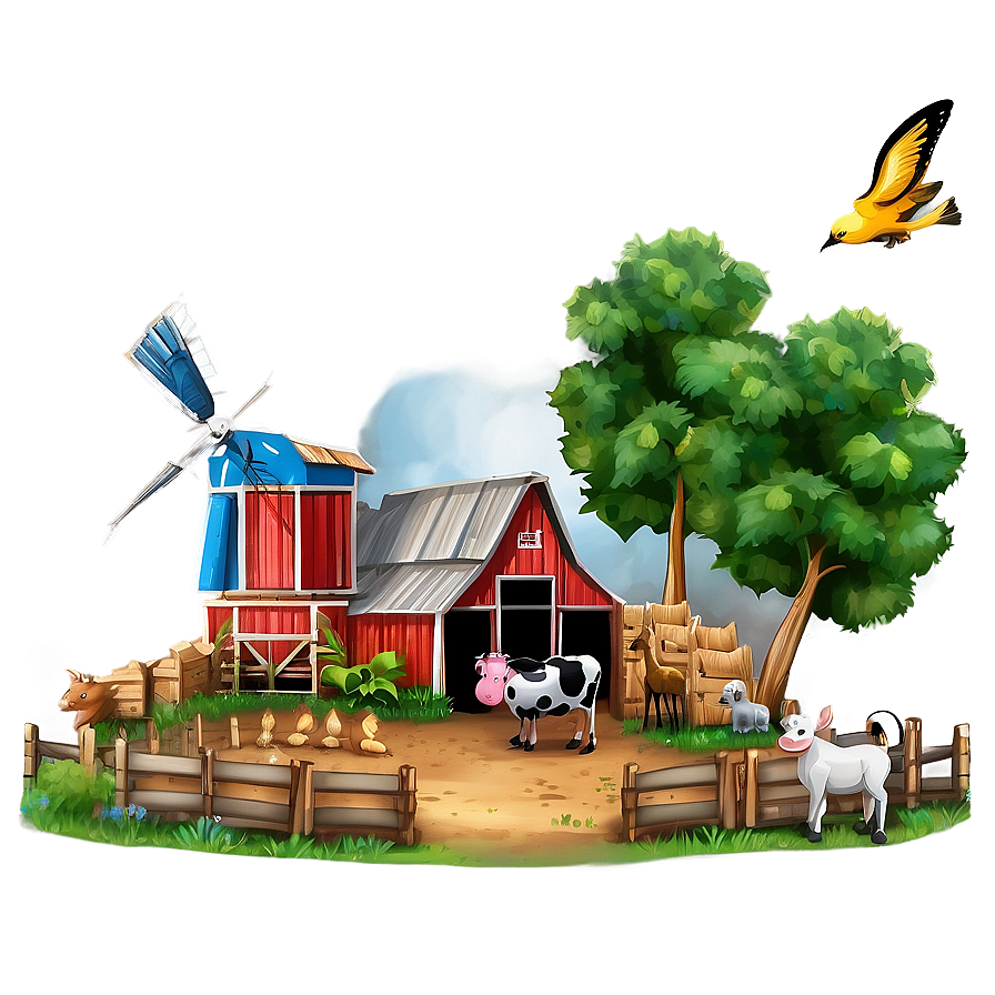 Farmyard With Animals Png 65