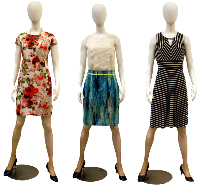 Fashion Mannequins Displaying Dresses