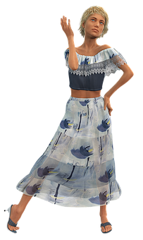 Fashionable3 D Rendered Woman Posing