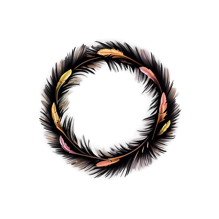 Feather Wreath Circle Png 05042024