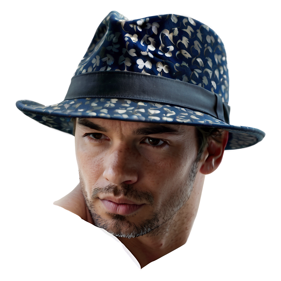 Fedora Hat On Model Png 06262024