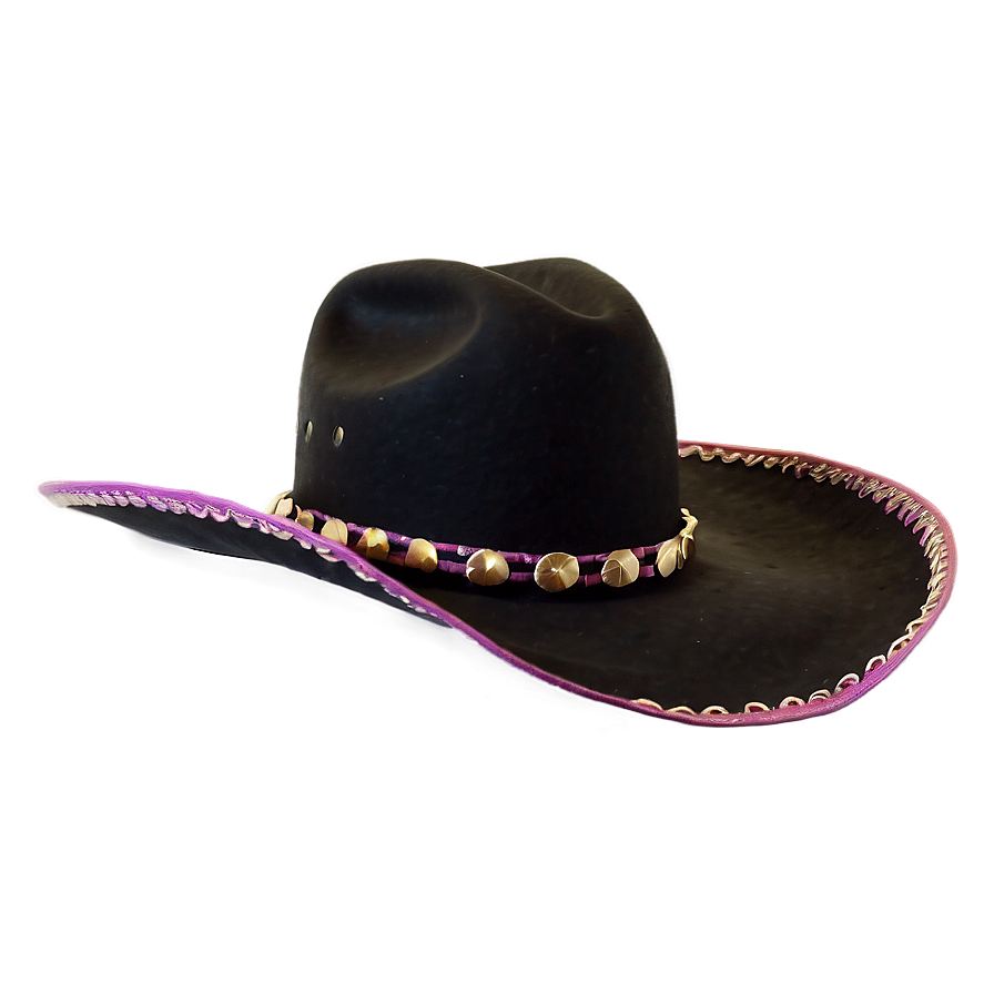 Felt Black Cowboy Hat Png 06212024