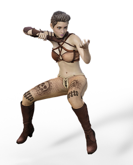 Female Character Fighting Stance