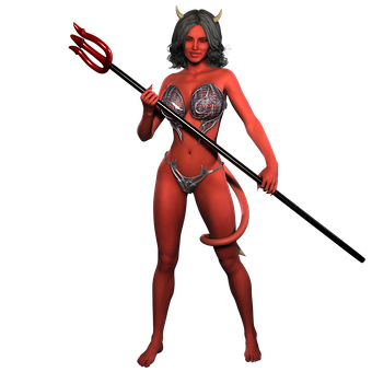 Female Demon Warrior3 D Render