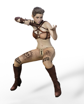 Female Fighter Character Pose