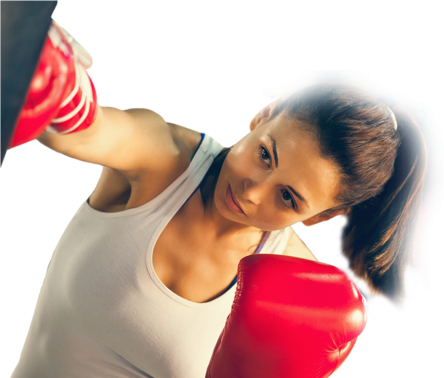 Female Kickboxer Training Punch