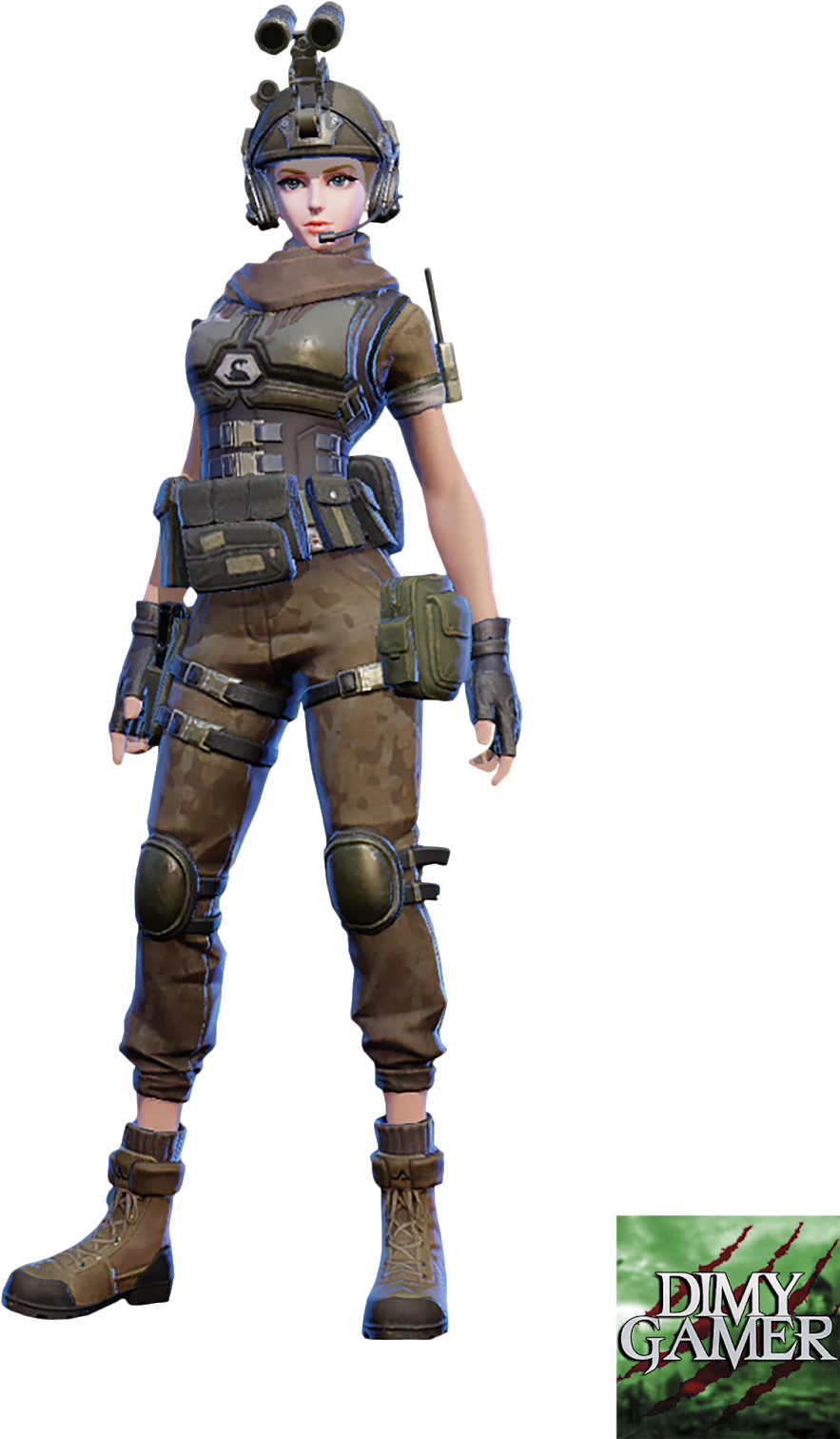 Female Soldier Character Render