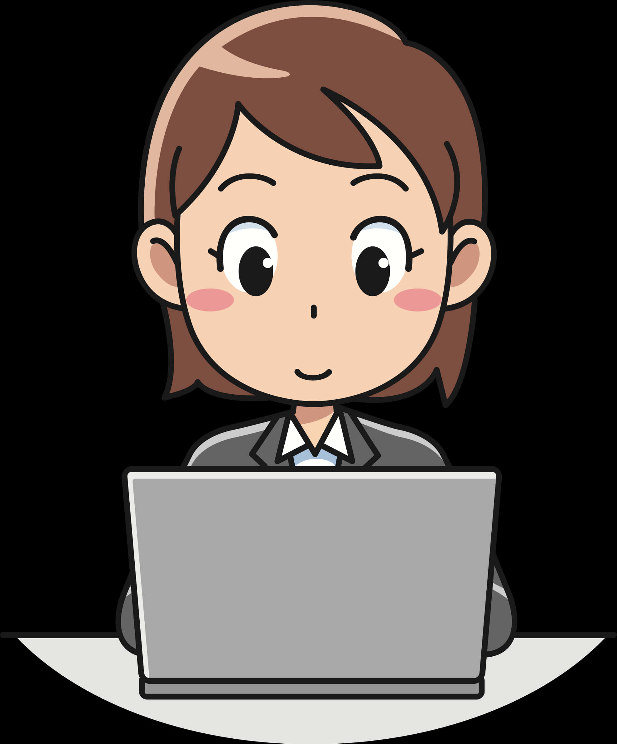 Female Teacherat Computer Clipart