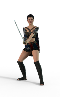 Female Warrior3 D Model With Sword