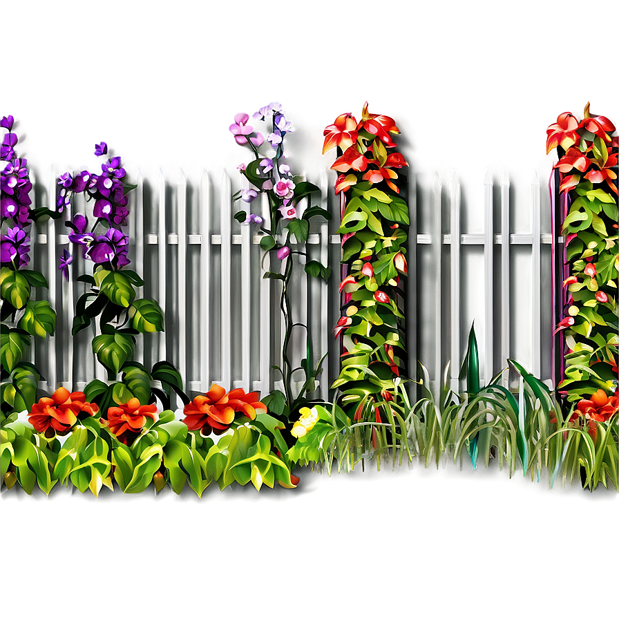 Fence With Climbing Plants Png 79