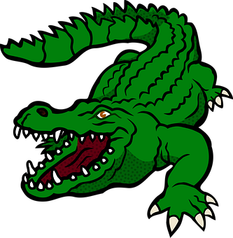 Ferocious_ Green_ Alligator_ Illustration