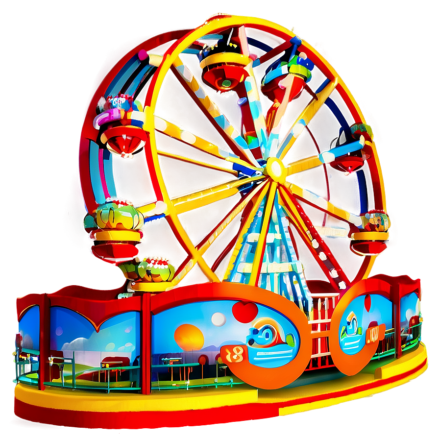 Ferris Wheel In Amusement Park Png Klo48