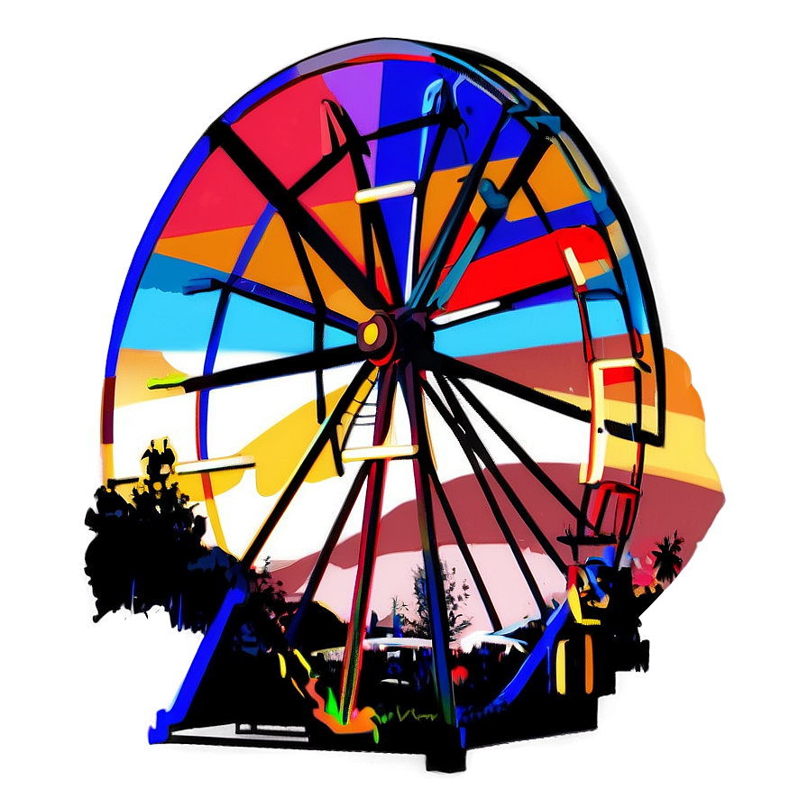 Ferris Wheel Sunset Silhouette Png 06122024