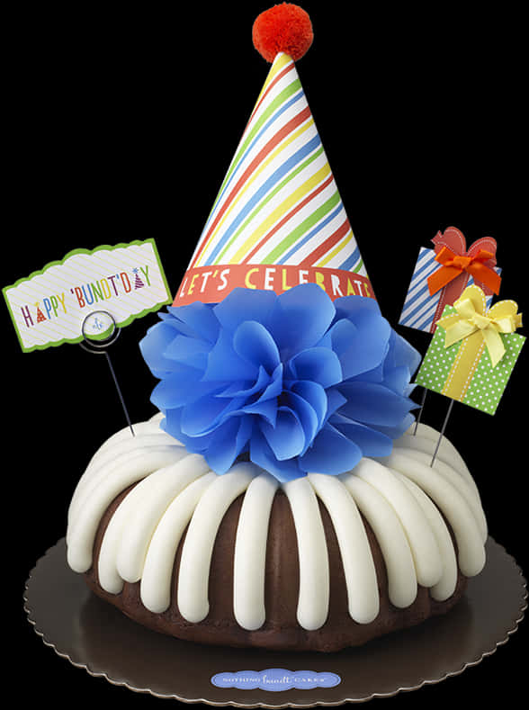 Festive Birthday Bundt Cake With Party Hat