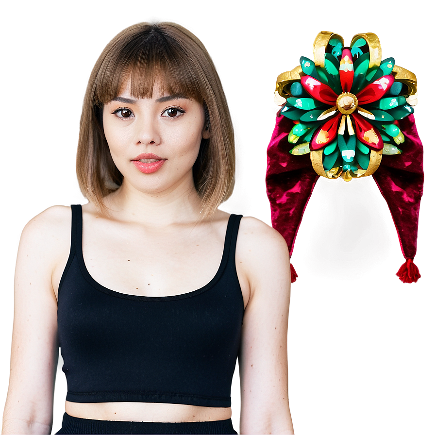 Festive Black Crop Top Png 06282024