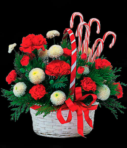 Festive Candy Cane Floral Arrangement