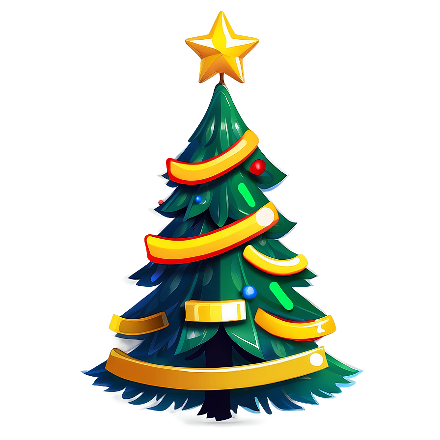 Festive Cartoon Christmas Tree Png Ecx