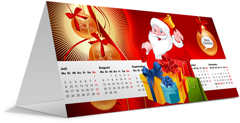 Festive Christmas Calendar Desk