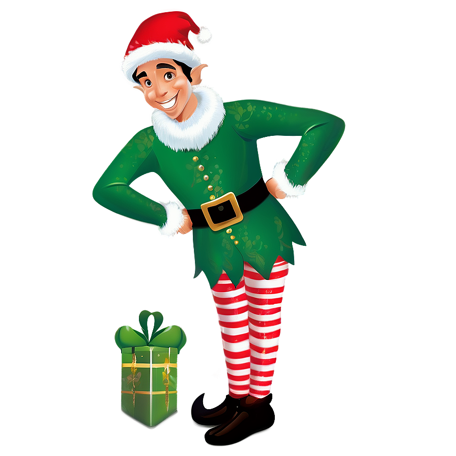 Festive Christmas Elf Cartoon Png 06252024