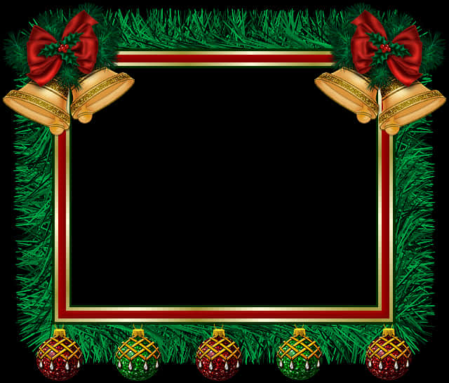 Festive Christmas Framewith Bellsand Ornaments