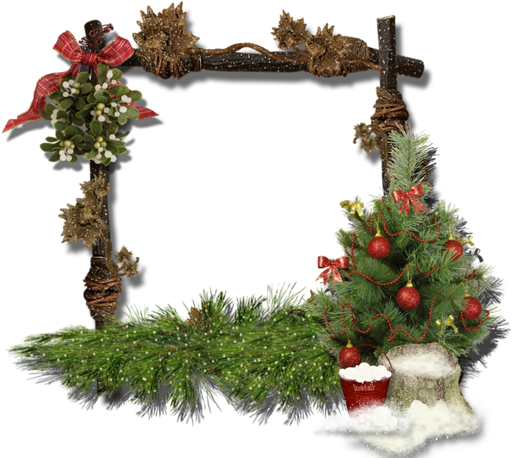 Festive Christmas Framewith Treeand Decorations