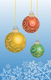 Festive Christmas Ornaments Hanging