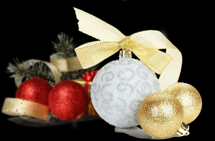 Festive Christmas Ornamentsand Bow