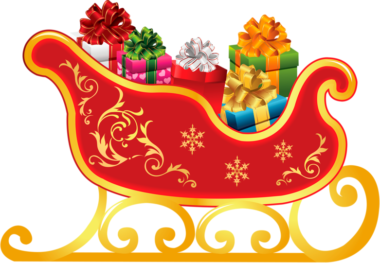 Festive Christmas Sleigh With Gifts.png
