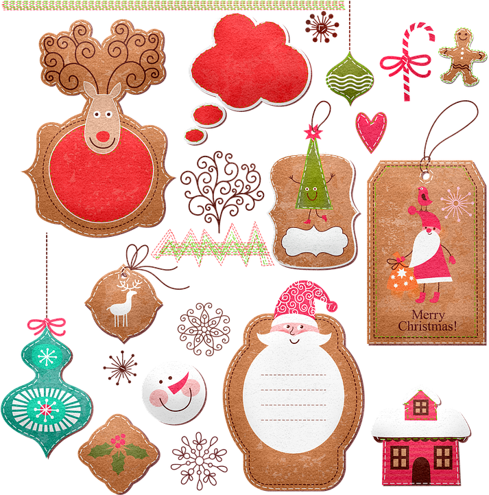 Festive Christmas Tags Illustration