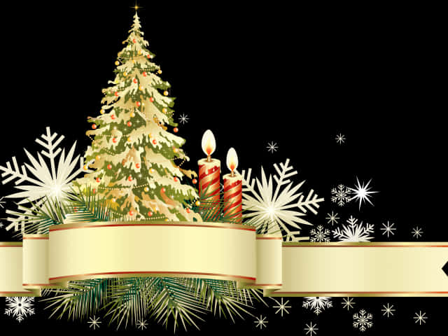 Festive Christmas Treeand Candles