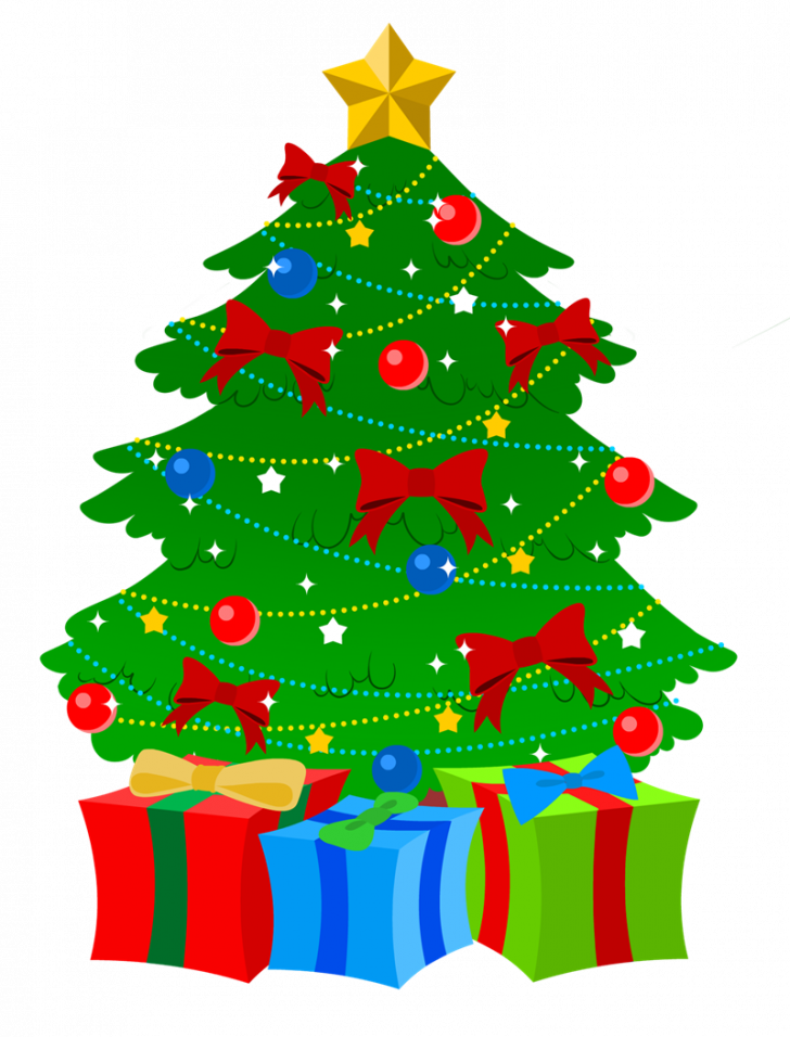 Festive Christmas Treewith Gifts Clipart