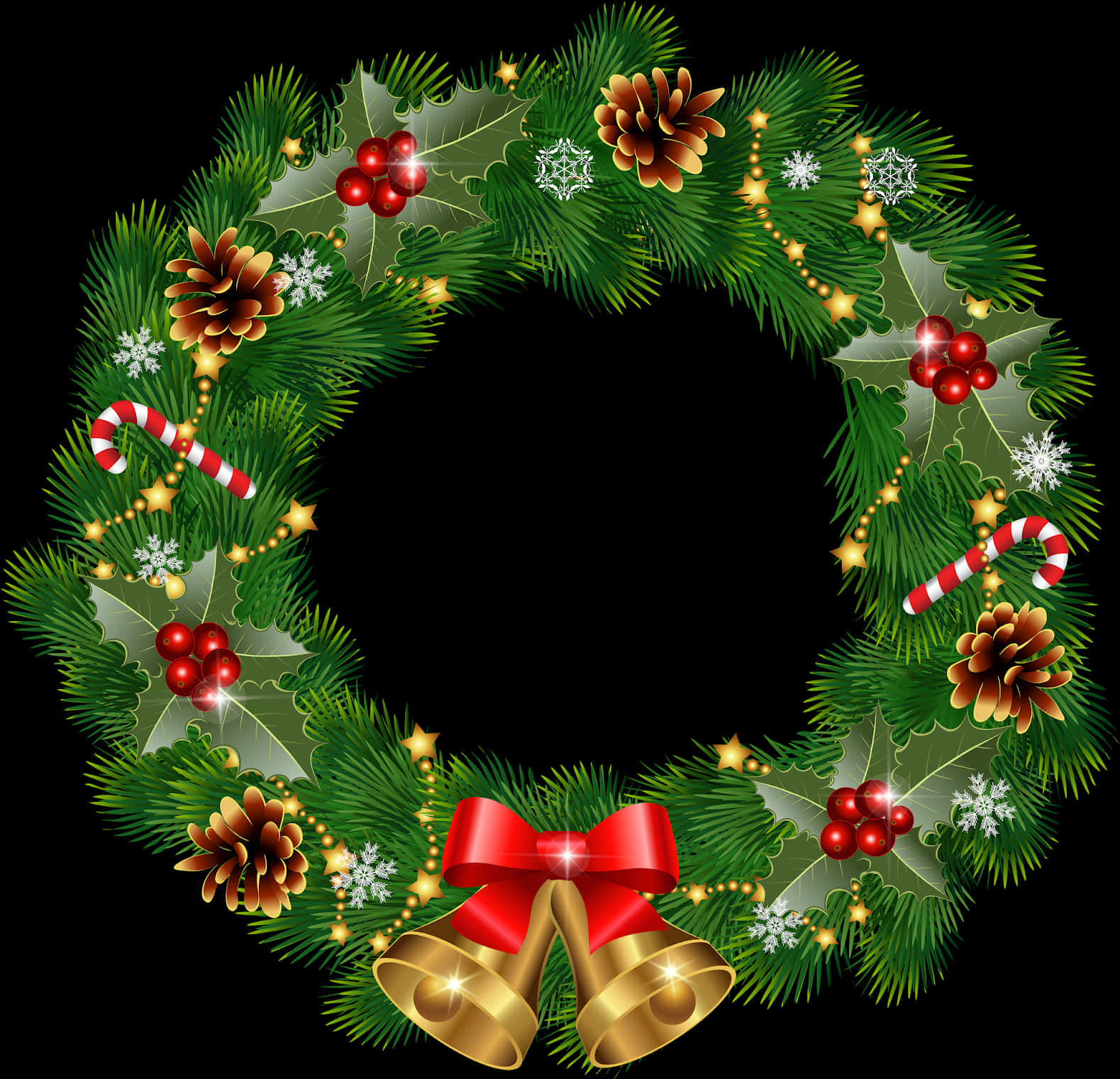 Festive Christmas Wreathwith Bells