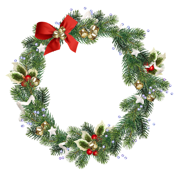 Festive Christmas Wreathwith Red Bow
