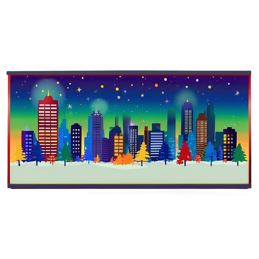 Festive City Skyline Png Ubm75