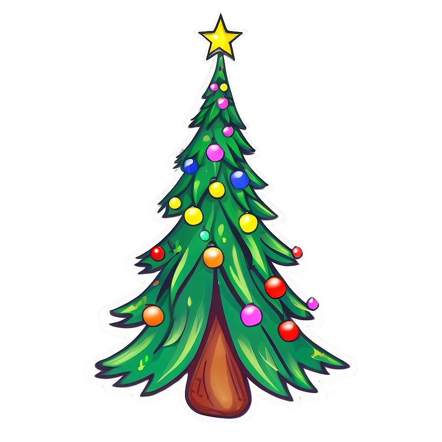 Festive Cute Christmas Tree Design Png 62